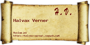 Halvax Verner névjegykártya